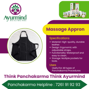 Ayurmind Healthcare offers high-quality massage aprons designed for Ayurvedic treatments like panchakarma, emphasizing comfort and hygiene. These aprons are made from durable materials suitable for therapeutic use